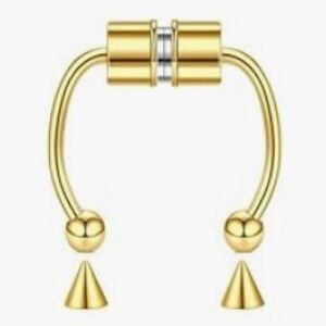 Stainless Steel Gold Magnetic Fake Septum Nose Ring